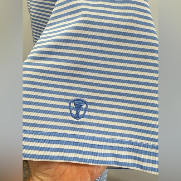 PRO TOUR Men's classic blue and white stripe Cool Play golf polo size XL - Picture 8 of 12